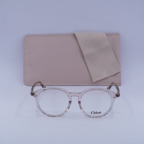 Chloe CH0012OA 001 Round Eyeglasses 50mm - Transparent Pink - Picture 4 of 12